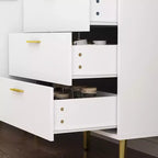 Commode moderne blanche Famapy avec tiroirs - Meuble polyvalent