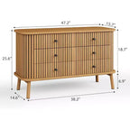 Commode Garvee 47 à 6 tiroirs, commode compacte en bois avec pieds en métal, organisateur de rangement style ferme pour chambre à coucher, chambre d'enfant ou appartement