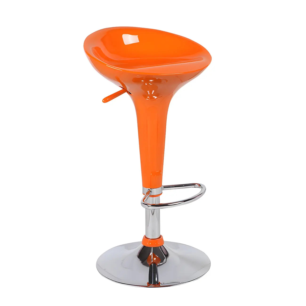 Tabouret de bar pivotant en plastique chromé réglable en hauteur