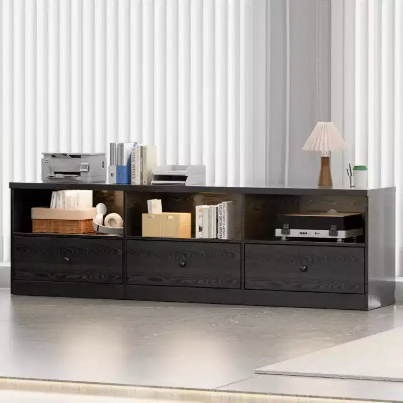Meuble TV 70 po avec tiroir de rangement, Centre de divertissement pour téléviseurs jusqu'à 80 po, Meubles TV modernes pour salon et chambre