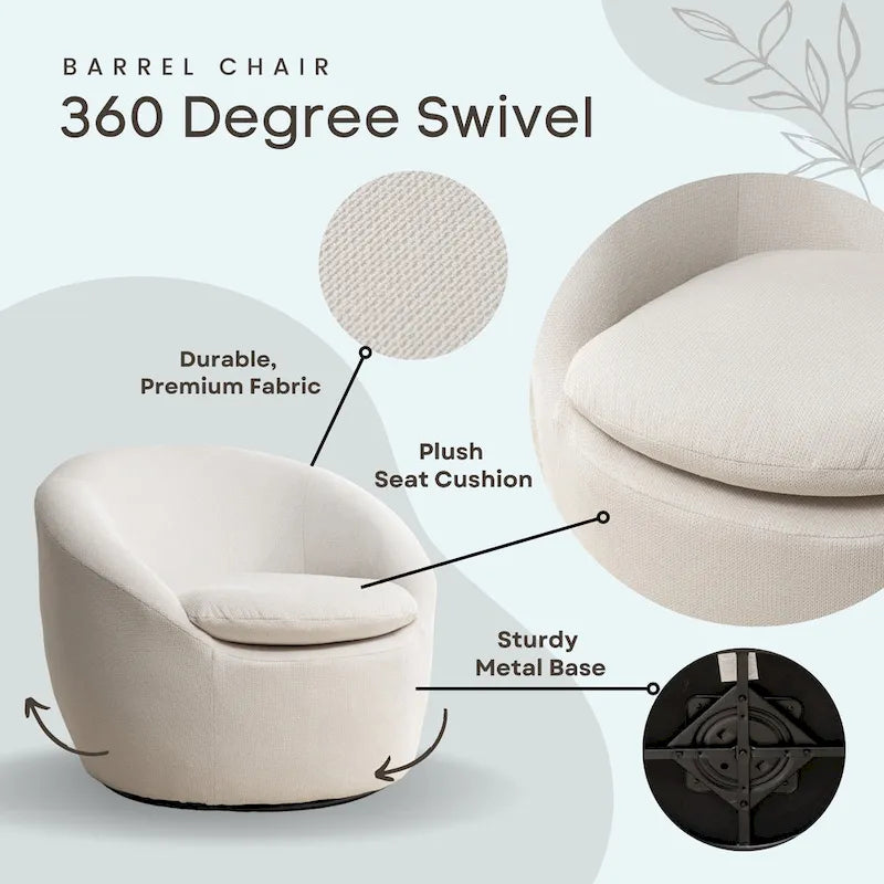 Fauteuil club moderne pivotant Winnie de Roundhill Furniture
