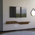 Étagère flottante Sierra BATAMEX Parametric 152 cm Meuble TV moderne géométrique en bois Décoration murale Chêne naturel Étagère de salon ondulée 3D