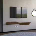 Étagère flottante Sierra BATAMEX Parametric 152 cm Meuble TV moderne géométrique en bois Décoration murale Chêne naturel Étagère de salon ondulée 3D