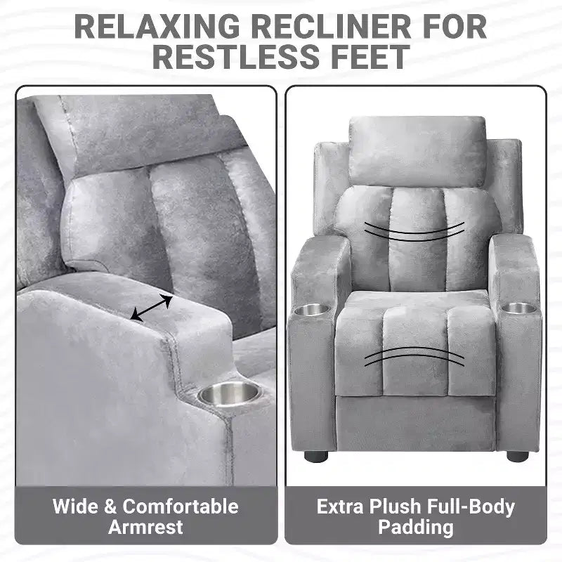 Fauteuil inclinable pour enfants Home Imports Emporium, fauteuil inclinable en peluche pour les tout-petes de 15 ans, fauteuil rembourré confortable pour chambre d'enfant ou chambre à coucher