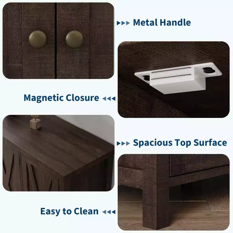Meuble à chaussures 4 niveaux Coolmee avec portes, meuble à chaussures de style fermier de 89 cm pour entrée, grand meuble de rangement à chaussures pour salon ou couloir