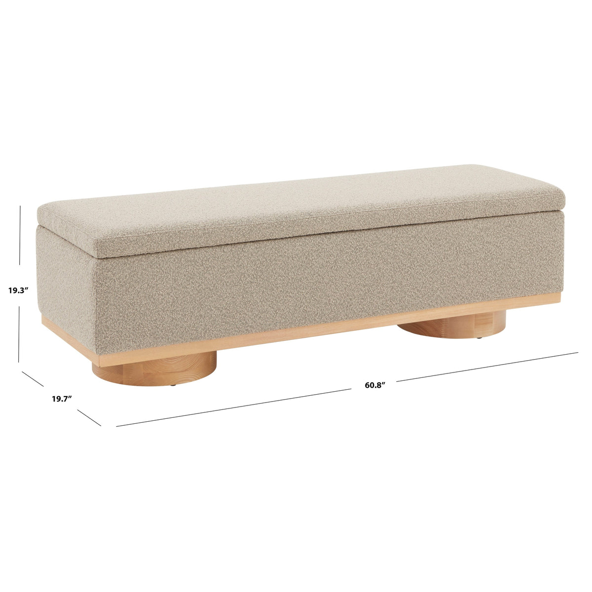 Banc de rangement Sunneva Boucle SAFAVIEH Couture - 61 po L x 20 po P x 19 po H - 61Lx20Px19H