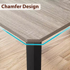 Table de salle à manger industrielle pour 6 à 8 personnes, table de cuisine en bois de 200 cm de long avec cadre en métal robuste et finition marron rustique - 6 places, comptoir rectangulaire