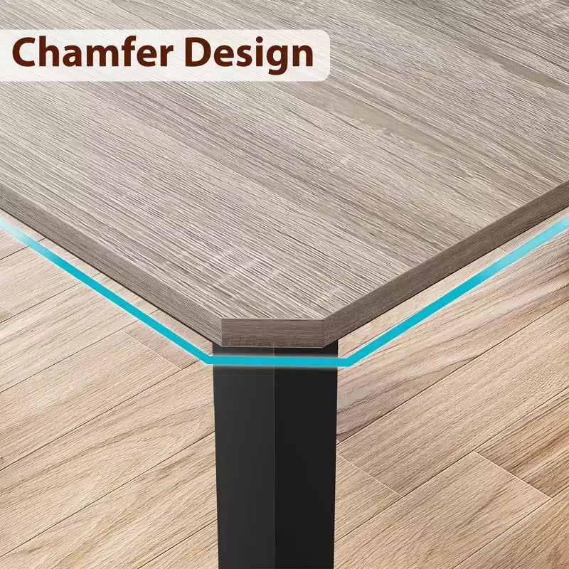 Table de salle à manger industrielle pour 6 à 8 personnes, table de cuisine en bois de 200 cm de long avec cadre en métal robuste et finition marron rustique - 6 places, comptoir rectangulaire