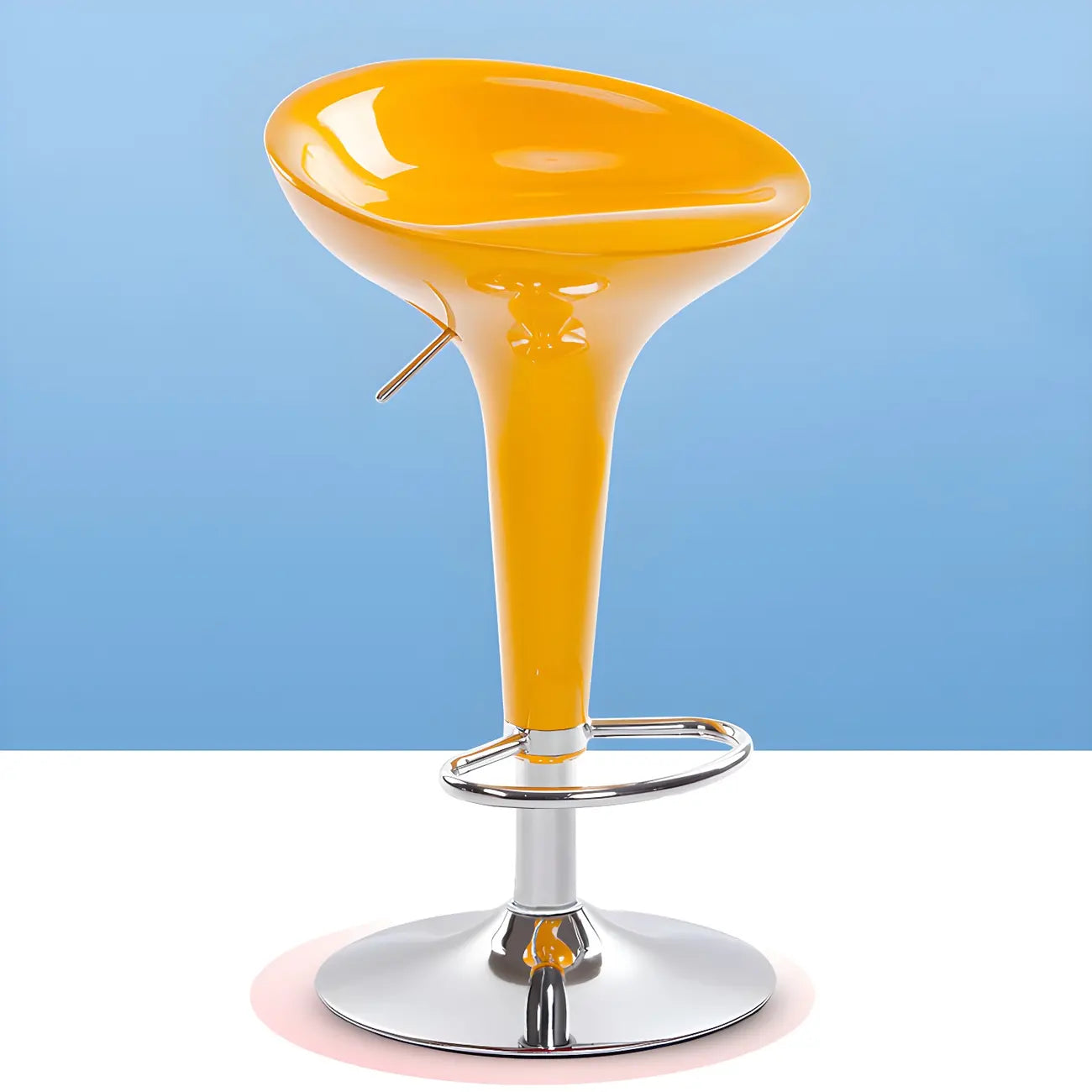 Tabouret de bar pivotant en plastique chromé réglable en hauteur