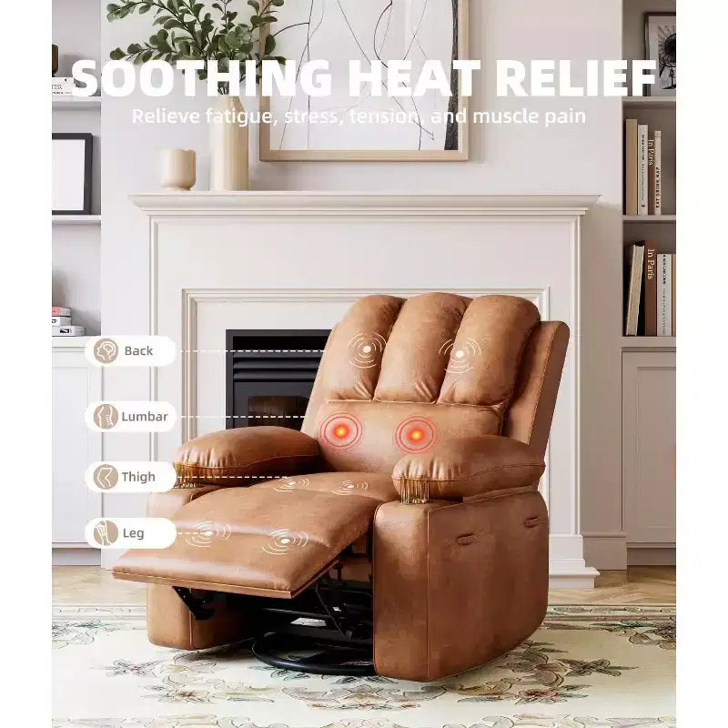 Fauteuil inclinable manuel, canapé inclinable en cuir PU, fauteuil moderne et confortable pour chambre ou salon, fauteuil inclinable en cuir pour adultes