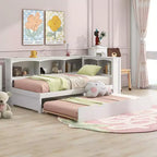 Lit de repos double Whisen Morden Design avec lit gigogne, armoires de rangement et ports USB