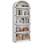 Bibliothèque avec portes Étagère arquée de 182 cm de haut Armoire de style campagnard avec étagères Bibliothèques en bois pour bureau à domicile, salon
