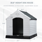 Niche pour chien en plastique BOSSIN, pour chiens de petite à grande taille, abri isolé intérieur/extérieur avec plancher surélevé