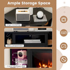Meuble TV cheminée Costway avec lumières LED et cheminée électrique 18 pouces pour - Voir détails
