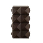Table d'appoint de 12 W Table de chevet Table basse Table de chevet avec motif en relief tridimensionnel, Naturel/Noir/Marron-ModernLuxe