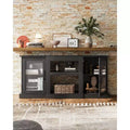 Meuble TV DEXYLLO de style moderne du milieu du siècle pour téléviseur de 75 pouces, console TV pour salon, meuble TV avec armoires de rangement, chambre à coucher