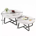 Ensemble de 2 tables basses gigognes rondes, style scandinave, petites tables basses et d'appoint pour salon, chambre à coucher, balcon