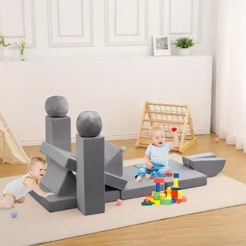Canapé pour enfants 12 pièces, canapé de jeu modulaire pour enfants pour stimuler la créativité, canapé modulable, mobilier de chambre et de salle de jeux pour tout-petits, pour dormir et lire