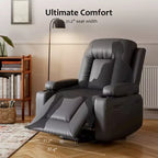 Fauteuil inclinable électrique avec fonction chauffante et massage, canapé de salon ergonomique en cuir PU - Dossier haut, siège rembourré, fauteuil de relaxation réglable
