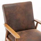 Fauteuil d'appoint moderne TUYOHW, fauteuil de salon avec accoudoirs fuselés, cadre en bois massif, fauteuil rembourré en microfibre pour salon, bureau
