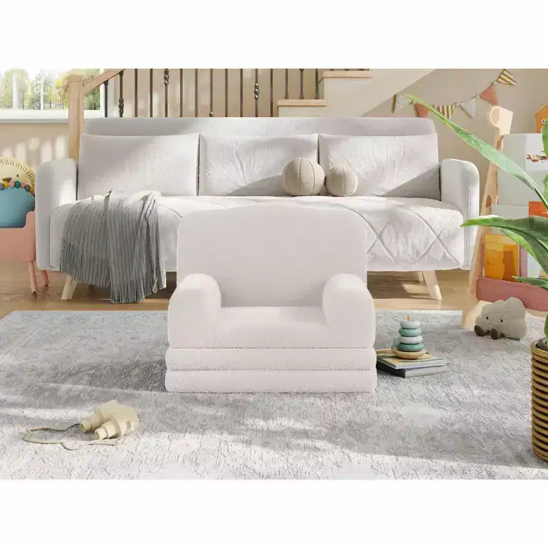 Canapé et fauteuil pour enfants 2-en-1 – Sofa en mousse pliable pour tout-petits