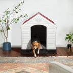 Niche pour chien en plastique BOSSIN, pour chiens de petite à grande taille, abri isolé intérieur/extérieur avec plancher surélevé