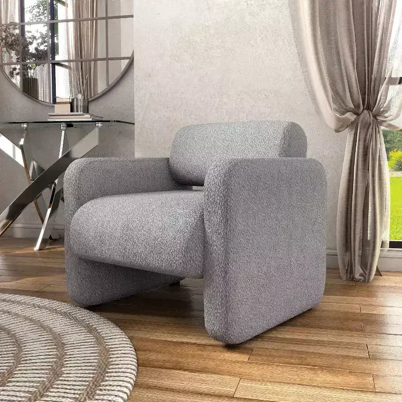 HOMES: Inside + Out Fauteuil d'appoint moderne Sanddrift en bouclette