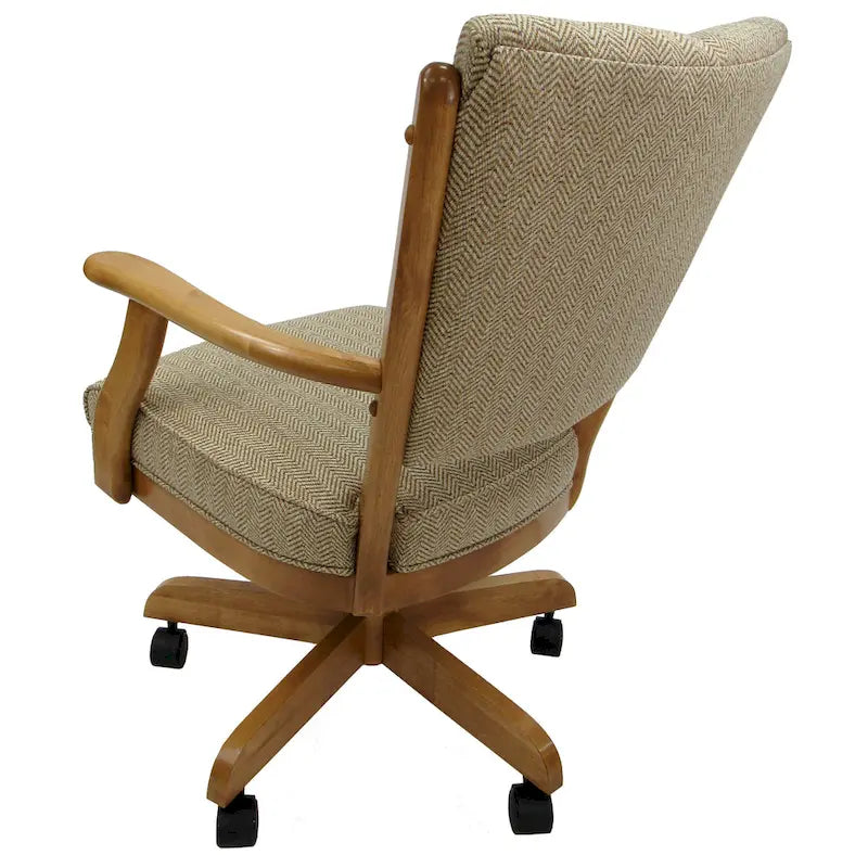 Chaise de salle à manger classique en bois massif avec roulettes - Hauteur 99 cm
