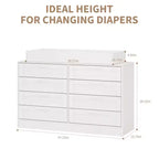Commode Zstar 5 tiroirs pour Chambre, Commode verticale de 105 cm de haut avec Rangement Autonome, Coffre de Rangement en Bois pour Salon, Blanc