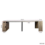 CLIHOME Table à manger extensible moderne multifonctionnelle avec prise, Table extensible peu encombrante avec rangement