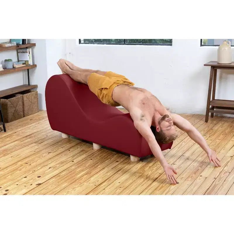 Fauteuil inclinable Avana pour l'étirement et la relaxation, pieds en bois d'hévéa, similicuir - Gris sous-marin