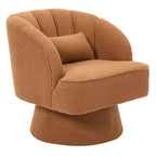 Fauteuil pivotant en velours à 360°, Fauteuil rond moelleux avec assise large et rembourrée, Doux et rembourré pour salon, chambre ou bureau