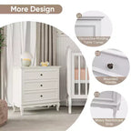 Commode Heynemo à 3 tiroirs pour chambre à coucher, grande commode avec glissières à roulement à billes, table de chevet/cabinet de rangement en bois moderne pour salon