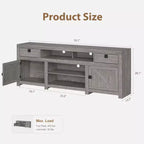 Meuble TV de ferme pour téléviseurs de 75/80 pouces, meuble de divertissement avec tiroirs de rangement et étagère ouverte, meuble console TV pour salon, chambre à coucher