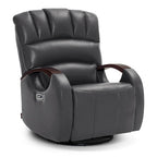 Fauteuil inclinable, pivotant et berçant électrique en similicuir avec appuie-tête réglable pour chambre de bébé, PR616