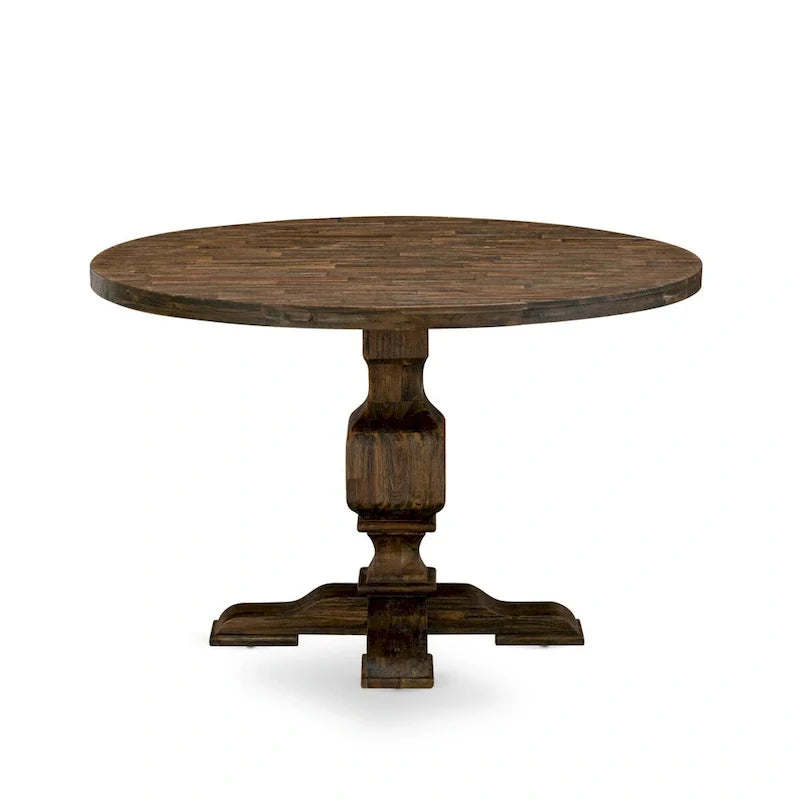 East West Furniture Ensemble Table de Salle à Manger – une Table de Cuisine et des Chaises de Salle à Manger en Tissu Lin Dahlia, Jacobean Vieilli (Options de Pièces)
