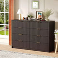 COZONY Commode cannelée à 8/9 tiroirs - Grand meuble de rangement en bois avec poignées métalliques et dispositif anti-basculement pour chambre à coucher, salon, couloir