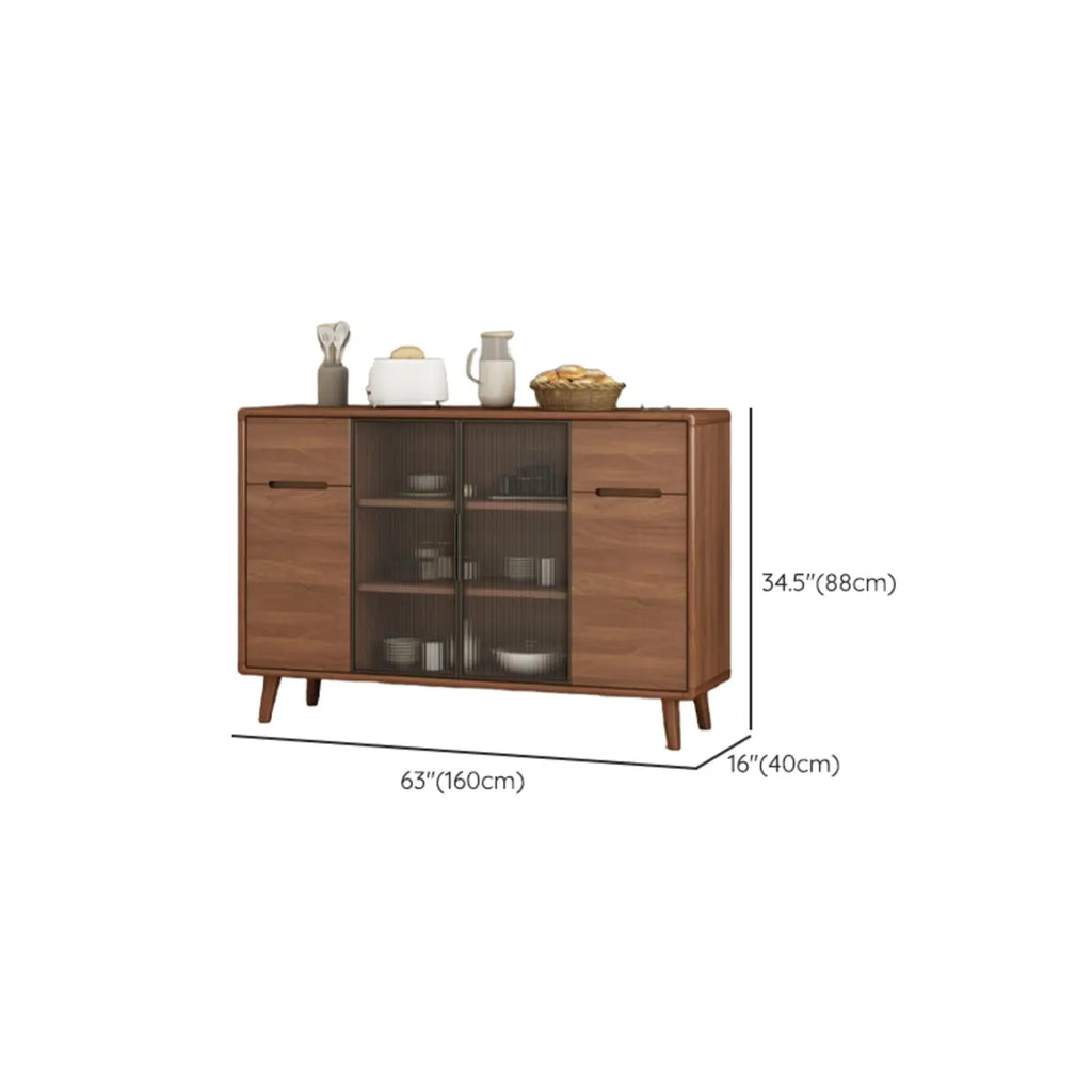 Buffet en bois moderne avec de spacieux placards de rangement