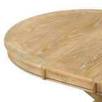 Ensemble de salle à manger 5 pièces en bois de style rétro avec table ronde extensible et 4 chaises, finition bois naturel vieilli