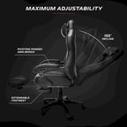 Chaise de jeu RESPAWN 110 Pro - Chaise de jeu avec repose-pieds, chaise de bureau ergonomique