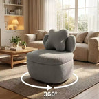 Fauteuil pivotant à 360° avec rangement dissimulé, fauteuil baquet ergonomique avec revêtement moelleux pour salon, chambre et bureau