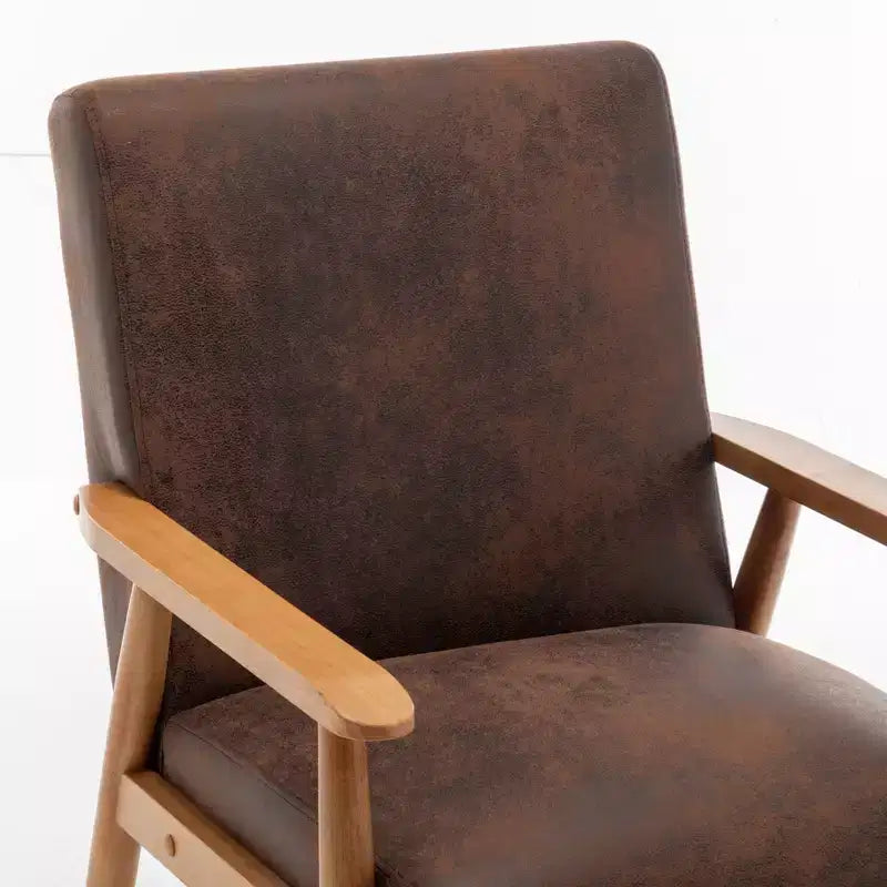 Fauteuil d'appoint moderne TUYOHW, fauteuil de salon avec accoudoirs fuselés, cadre en bois massif, fauteuil rembourré en microfibre pour salon, bureau