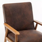 Fauteuil d'appoint moderne TUYOHW, fauteuil de salon avec accoudoirs fuselés, cadre en bois massif, fauteuil rembourré en microfibre pour salon, bureau