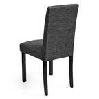 Subrtex Chaise de salle à manger Parsons rembourrée en bois massif et lin (Lot de 2)
