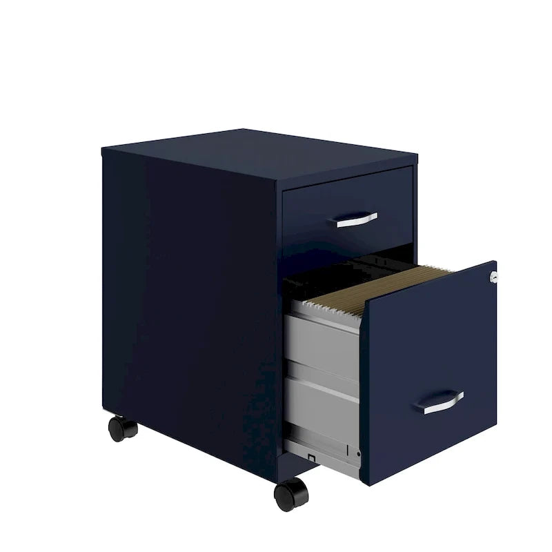 Classeur vertical mobile de 18 po de profondeur, 2 tiroirs, format lettre, avec tiroir à accessoires