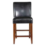 Tabouret de bar de 24 po de hauteur de comptoir de luxe en similicuir - HomePop