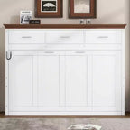 Lit escamotable double, Lit armoire double en bois avec 3 tiroirs, Lit coffre mural pliable pour chambre d'amis/bureau, Blanc