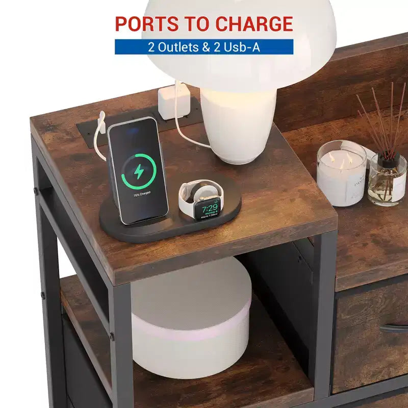 COZONY Commode de rangement à 9 tiroirs de 86,4 cm de haut et meuble TV, Tour de rangement en tissu, Rangement à cadre en acier robuste pour le salon, utilisation dans les petits espaces