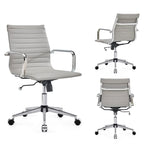 Chaise de bureau à dossier cannelé LUXMOD pour ordinateur et télétravail