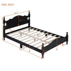 Cadre de lit plateforme en bois Queen Size Whisen, lit plateforme avec support à lattes en bois